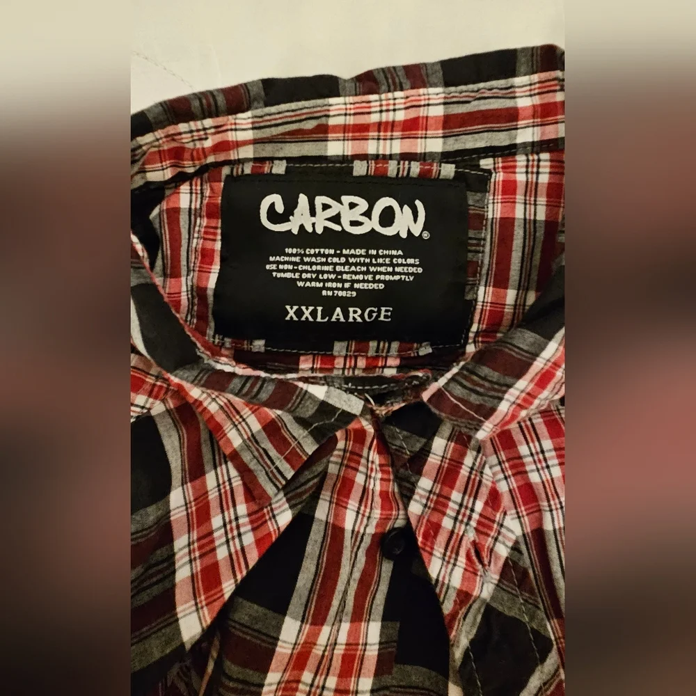 Carbon Red and Black Checkered Casual Shirt - Picture 4 of 4